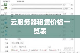 云服务器租赁价格一览表