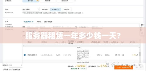 服务器租赁一年多少钱一天？