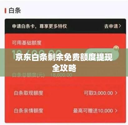 京东白条剩余免费额度提现全攻略