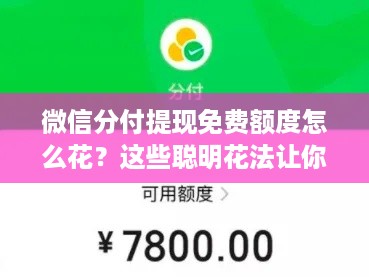 微信分付提现免费额度怎么花？这些聪明花法让你薅尽羊毛！