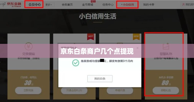 京东白条商户几个点提现