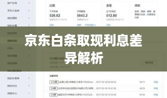京东白条取现利息差异解析 京东白条取现利息差异解析
