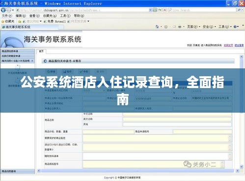公安系统酒店入住记录查询,全面指南 公安系统酒店入住记录查询,全面指南