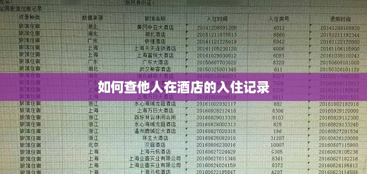 如何查他人在酒店的入住记录