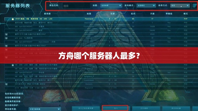 方舟哪个服务器人最多? 方舟哪个服务器人最多?
