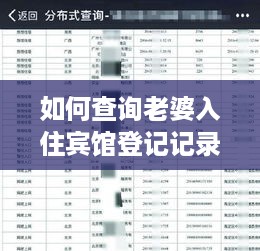 如何查询老婆入住宾馆登记记录 如何查询老婆入住宾馆登记记录