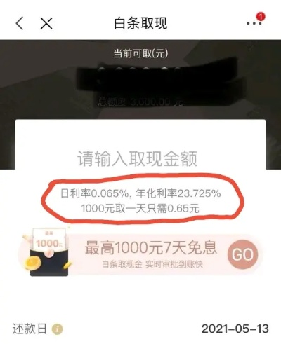京东白条取现收益分析