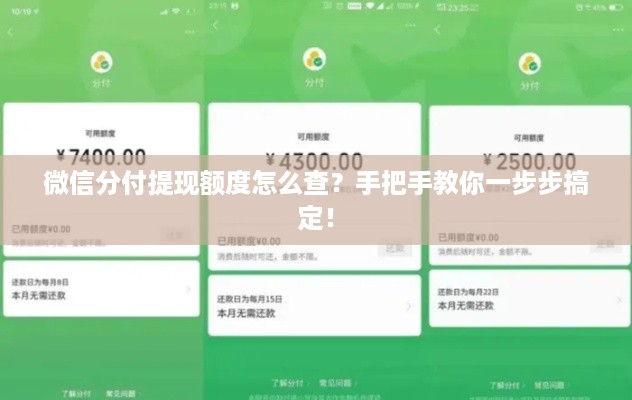 微信分付提现额度怎么查？手把手教你一步步搞定！