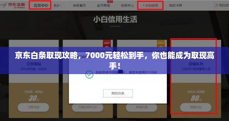 京东白条取现攻略，7000元轻松到手，你也能成为取现高手！