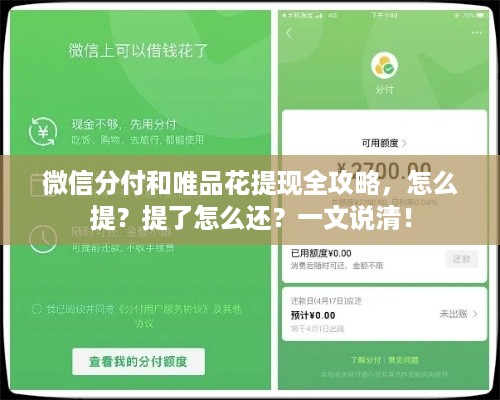 微信分付和唯品花提现全攻略,怎么提?提了怎么还?一文说清! 微信分付和唯品花提现全攻略,怎么提?提了怎么还?一文说清!