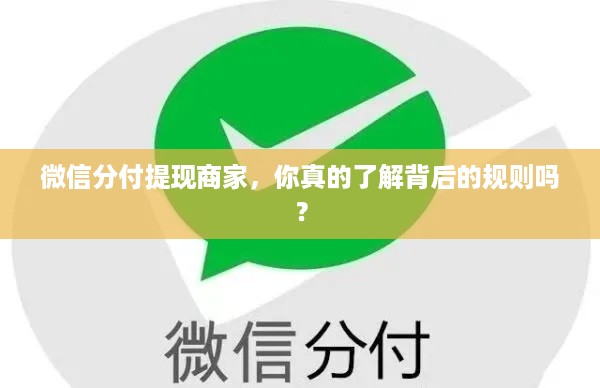 微信分付提现商家，你真的了解背后的规则吗？