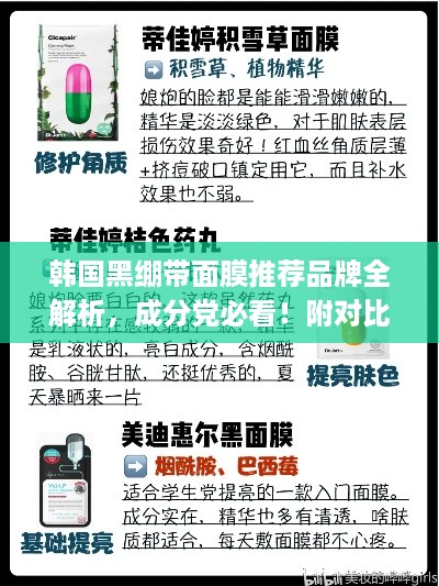 韩国黑绷带面膜推荐品牌全解析,成分党必看!附对比表+真实案例+Q&A 韩国黑绷带面膜推荐品牌全解析,成分党必看!附对比表+真实案例+Q&A