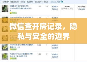 微信查开房记录,隐私与安全的边界 微信查开房记录,隐私与安全的边界