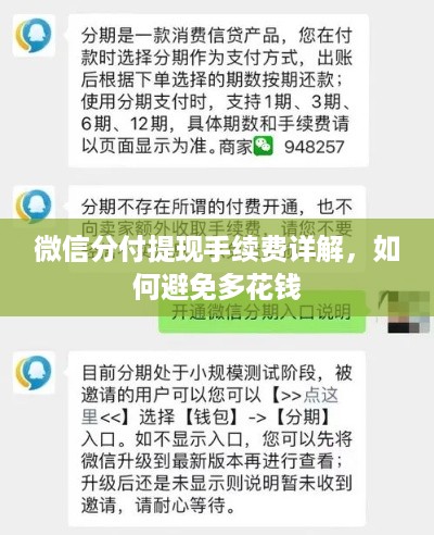 微信分付提现手续费详解，如何避免多花钱