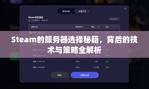 Steam的服务器选择秘籍，背后的技术与策略全解析