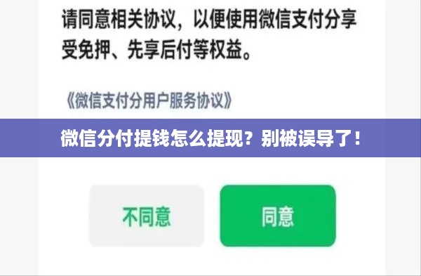 微信分付提钱怎么提现?别被误导了! 微信分付提钱怎么提现?别被误导了!