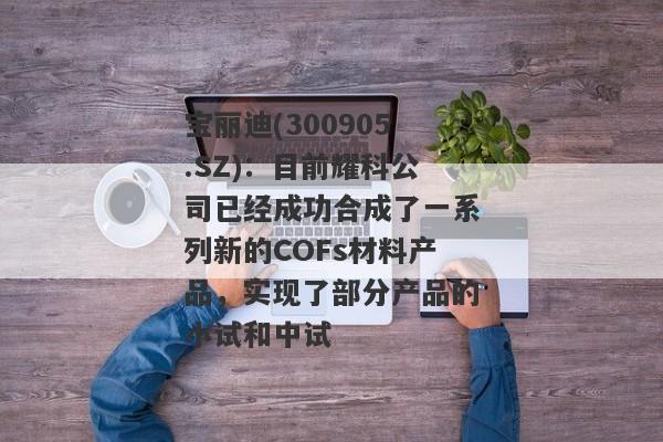 宝丽迪(300905.SZ)：目前耀科公司已经成功合成了一系列新的COFs材料产品，实现了部分产品的小试和中试